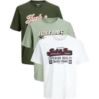 Jack & Jones PlusSize Print-Shirt (Spar-Set, 3er-Pack) Big Size Shirt Übergrößen Shirt