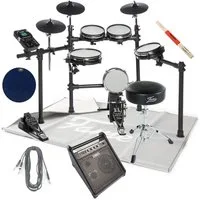 FAME E-Drum,DD-6600 E-Drum Set Mesh Pads 40 Drumkits 408 Sounds Recording Digital Output Monitor Hocker Sticks Teppich Practice Pad, E-Drums, E-Drum Bundles, DD-6600 E-Drum Set, Mesh Pads, Recording