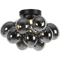 Qazqa Deckenleuchte Uvas, ohne Leuchtmittel, Warmweiß, QAZQA Deckenleuchte, g9, Schwarz, Glas, Design