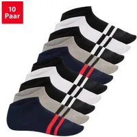 Footstar Sneakersocken Damen & Herren Sneaker Socken mit Blockringeln (10 Paar) (10-Paar)