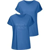 Vivance T-Shirt mit modischem Frontprint (2er-Pack) aus luftiger Baumwoll-Qualität