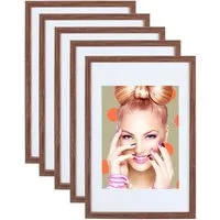 IDEAL TREND Bilderrahmen 3er 5er Set Holz Bilderrahmen Lifestyle Plexi Foto Rahmen Collage Wand