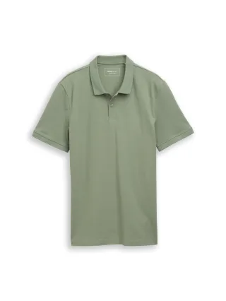 Denim Tom Tailor - Piqué Poloshirt aus Baumwolle soft sage - Gr. - XL