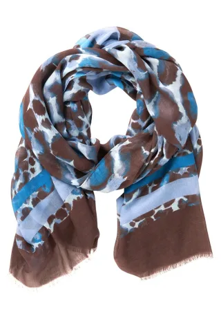 Betty Barclay - Schal mit Animalprint blau/braun