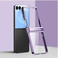 Wigento Handyhülle Für Samsung Galaxy Z Flip7 6D Electroplated Kunststoff Hülle Lila, Dreiteilige Electroplating PC Hülle mit Stoßschutz