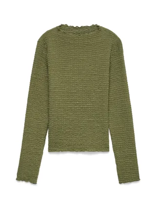 VERO MODA - VMZIA LS FUNNEL NECK TOP JRS NOOS Oil Green - Gr. - L
