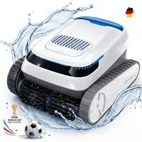 Blossom Poolroboter Akku Poolsauger für Boden Wand Wasserlinie, bis 200m² Pools, Kabellos Poolsauger 60kpa/5200mah für Aufstellpool & Einbaupool