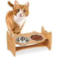 relaxdays Futterstation Höhenverstellbare Futterstation Katze