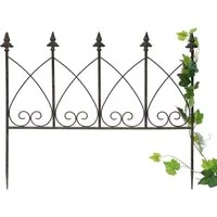 DanDiBo Rankhilfe Metall Blumengitter 60 cm Freistehend Rankgitter 96015, Steckzaun Kletterhilfe Stab Rost Imitat