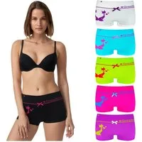 TEXEMP Panty 6er Pack Damen Panty Boxershorts Unterwäsche Mikrofaser Unterhose (6-St) Ohne kratzenden Zettel