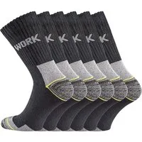 TippTexx 24 Arbeitssocken 6 Paar Robuste Arbeitssocken Herren Work Socken Baumwolle crew-lang (6 Paar) mit Vollfrotteefuß, Komfortbund