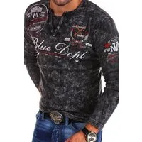 behype Langarmshirt VT-Blue mit ausgefallenem Print