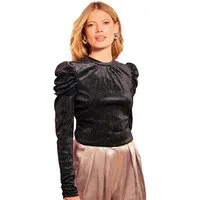 Love & Roses Langarmbluse Love & Roses Samtoberteil mit Glitzer, Petite (1-tlg)