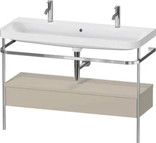 Duravit Happy D.2 Plus c-shaped Set mit Metallkonsole und Schubkasten Taupe Seidenmatt 1175x490x850  HP4854O60600000