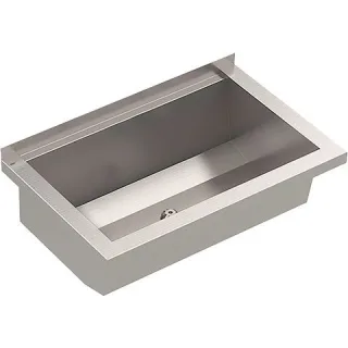 KWC Aquarotter Waschrinne, PLANOX, Edelstahl, Wandmontage, 600x210x382 mm, o. Arm-bank, 2030043777 2030043777