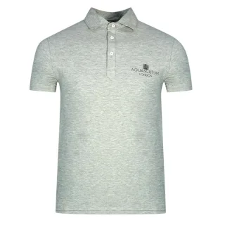 Aquascutum London Bold Logo Graues Poloshirt