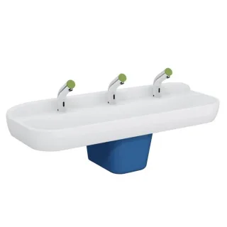 VitrA Sento Kids Waschtisch 7353B003-1741 125x40cm, 3 Hahnlöcher, weiß hochglanz, ohne Überlauf