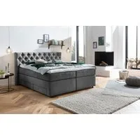 Belanoti Boxspringbett Lara (Unterbox, Stauraum, Matratze, Topper), 180x200 cm, mit Bettkasten, Visco-Topper, H2/H3 wendbar, 7-Zonen-TFK