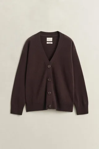 GANT - Superfine Lambswool Strickjacke DEEP BROWN - Gr. - S