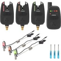 AGEM Bissanzeiger Funk 3+1 Swinger Set Angeln mit LED Wasserdicht Funkbissanzeiger
