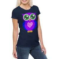 Urban Backwoods Print-Shirt Comic Owl Damen T-Shirt Eule Cartoon Cute Hipster Indie Electro Tattoo (1-tlg) Rockabella Anime Girl Burlesk