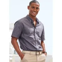 H.I.S Kurzarmhemd regular-fit mit Button-down-Kragen, reine Baumwolle