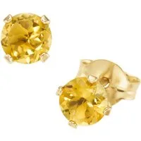 Firetti Paar Ohrstecker Schmuck Geschenk Gold 375 Ohrschmuck Ohrringe Edelstein Krappenfassung, mit Blautopas, Citrin oder Peridot