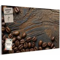 Primedeco Memoboard Metall Kaffeebohnenholz – beschreibbar & magnetisch, (Inklusive Stift, Magnete und Montagematerial, 1-tlg., 9 verschiedene Größen), Magnetisch und Beschreibbar