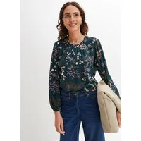 bonprix Druckbluse bequeme Passform, aus Viskose, Schlitz mit Knopfverschluss im Rücken