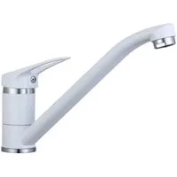 Tuganna Spültischarmatur Athen schwenkbare Küchenarmatur, Küche, Mischbatterie, Hochdruck, Weiß-Chrom