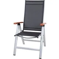 Sun Garden Gartenstuhl Klappsessel Elba S006-M17 silber-schwarz Aluminium Sun Garden