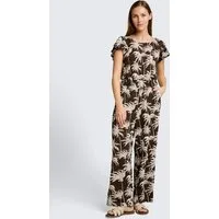 TOM TAILOR Denim Jumpsuit Overalls Crinkle Jumpsuit mit Rüschenärmeln