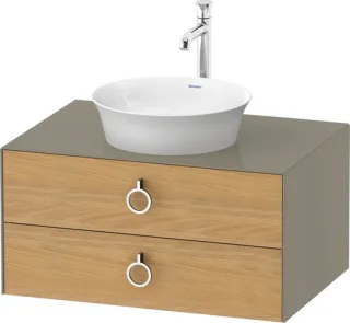 Duravit White Tulip Konsolenwaschtischunterbau wandhängend Natur Eiche & Stein Grau Matt & Hochglanz WT49900H5H2