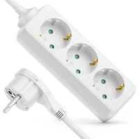deleyCON deleyCON 3 Fach Steckdosenleiste mit Flachstecker Stromleiste 1,4m Steckdosenleiste