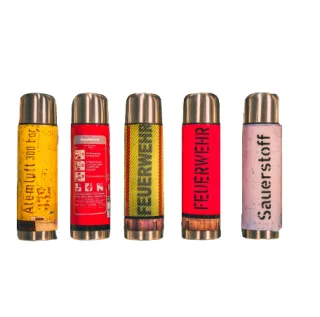 Isolierflasche | Feuerwehr-Designs | Kaffeekanne | Teekanne "Feuerwehrschlauch" gelb