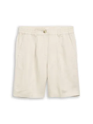 Tom Tailor - Loose Fit Bermuda Shorts mit Leinenanteil sand stone beige - Gr. - 36