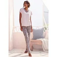 LASCANA Pyjama (Set, 2 tlg) mit gemusterten Details