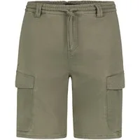 Urban Surface Cargoshorts Elastischer Bund mit Kordelzug Cargotaschen für Herren Baumwolle Regular Fit unifarben atmungsaktiv Kordelzug