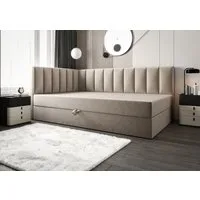 B&B Home Boxspringbett Adelle rechts oder links 90 cm 120 cm (H3 Matratze Bonnellfederung, Kopfteil, Seitenteil und Bettkasten)