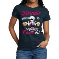 Spreadshirt T-Shirt Dirndl Brauch I Ned I Bin Nur Zum Feiern Da Frauen T-Shirt (1-tlg)
