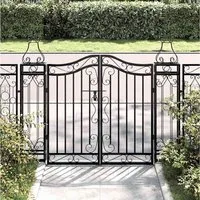 furnicato Gartentor Dekoratives aus Schmiedeeisen 121x8x100 cm Schwarz, Korrosionsbeständige Pforte mit Bolzenverriegelung für die Terrasse