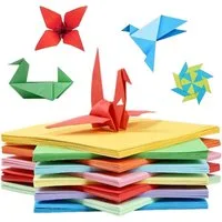 FELIXLEO Papierkarton 200 Blatt Origami Papier Buntes Faltpapier Bastelpapier 17x17 cm DIY