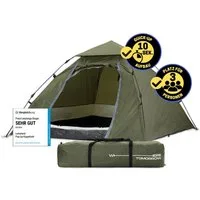 Lumaland Kuppelzelt Pop Up in 10 Sekunden aufgebaut, Wurfzelt Camping Festival 215x195x120cm robust wasserfest