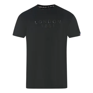Aquascutum London 1851 Tape Logo Schwarz T-Shirt