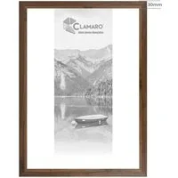 Clamaro Bilderrahmen, Bilderrahmen Nussbaum CLAMARO Collage nach Maß Holz Modern 30mm