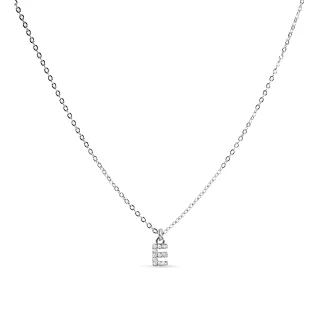 Luxenter Halskette mit glänzenden Zirkonia in Silber - Alphabet