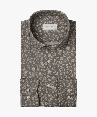 Profuomo - SHIRT CUTAWAY SF BROWN Braun - Gr. - 39
