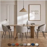 Haris Børn Esszimmerstuhl NØR (versch. Farben) - Bequeme Polster Esszimmerstühle mit Armlehne (Set, 4 St), Premium Esstisch Stühle & Wohnzimmerstühle - Moderne Stühle Esszimmer