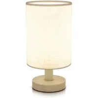 MyBeo LED Nachttischlampe mit Stoffschirm, rund, Nachtlicht, energieeffizient, Nachtlichtfunktion, LED fest integriert, Warmweiß, Neutralweiß, Kaltweiß, 3 Lichtmodi, 3 Watt, COB-Technik, 5V USB Anschluss