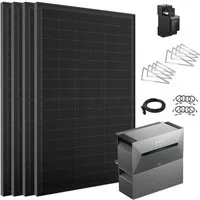 SolarMars Balkonkraftwerk 2000W mit Speicher Anker Solix Solarbank 2 E1600 Pro + BP2700 optional, 1800 W, (Flachdach/Garten Halterung×4, mit 1x Anker Solix BP2700 erweiterungsakku), 0% MwSt